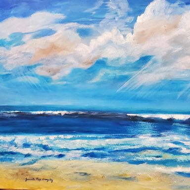 ocean scape with a blue sky